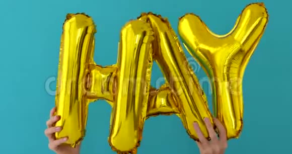 充气气球制作的金海字视频的预览图