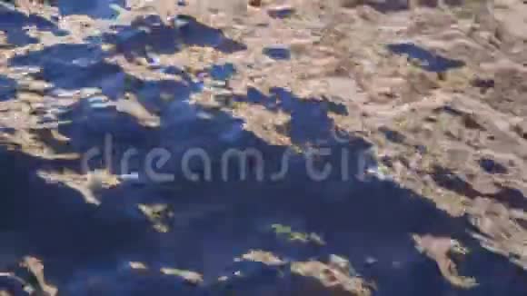 水面在风中摇曳明亮的颜色反射在水面上视频的预览图