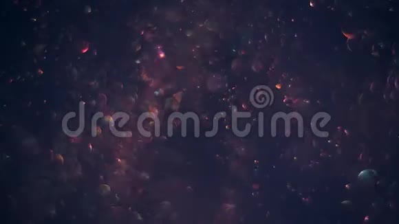 在黑暗的宇宙背景上像分子一样透明的光滑的闪烁的波克泡的漩涡视频的预览图