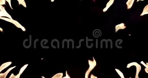 火架火焰隔离在黑色背景视频的预览图