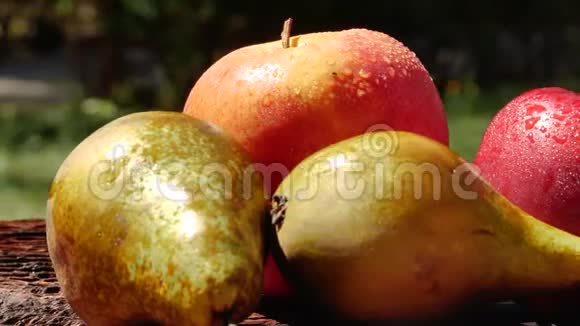 多汁的苹果和梨视频的预览图