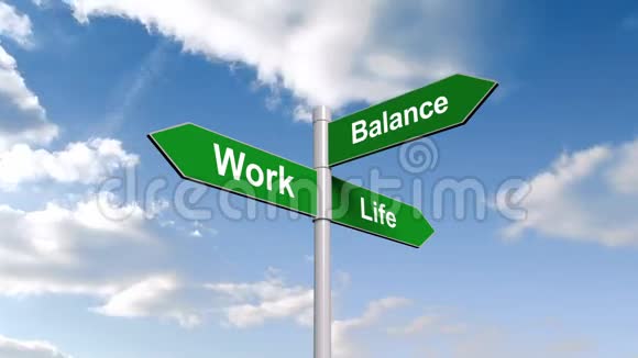 工作生活平衡标志蓝天视频的预览图
