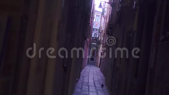 狭窄的威尼斯街道和旧房子环绕视频的预览图