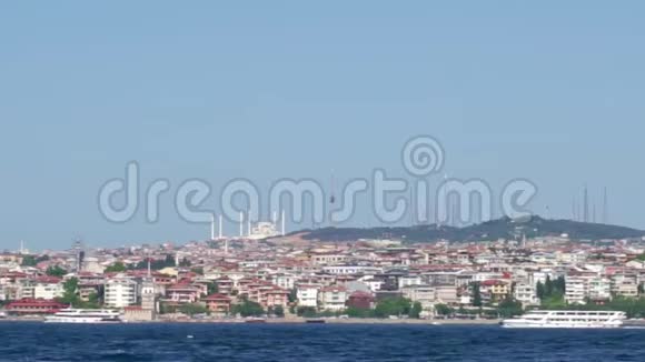 美丽的风景景观温暖的海滨城市阳光明媚的伊斯坦布尔视频的预览图