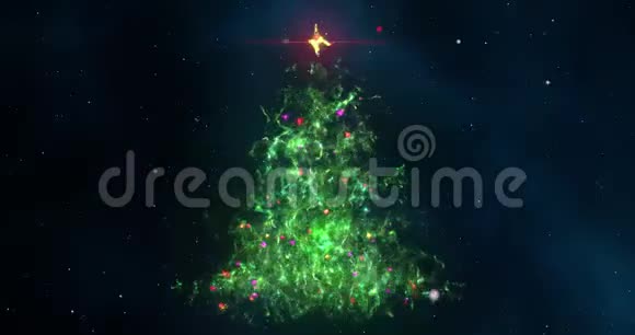 星云圣诞枞树摘要背景无缝环视频的预览图