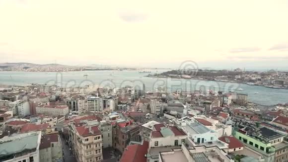 河附近的古城全景古镇临江老桥过江土耳其视频的预览图