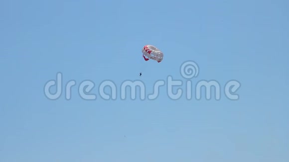 蓝天背景下的跳伞者视频的预览图