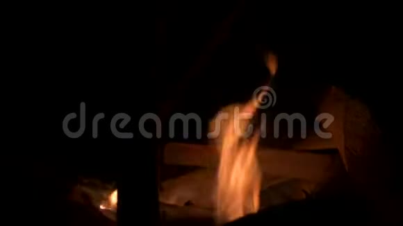 晚上的篝火着火了视频的预览图