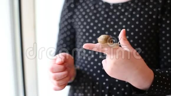 孩子手里的大蜗牛视频的预览图