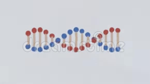 卡通DNA铅笔画螺旋分子在空间旋转无缝环动画背景新质量美丽视频的预览图
