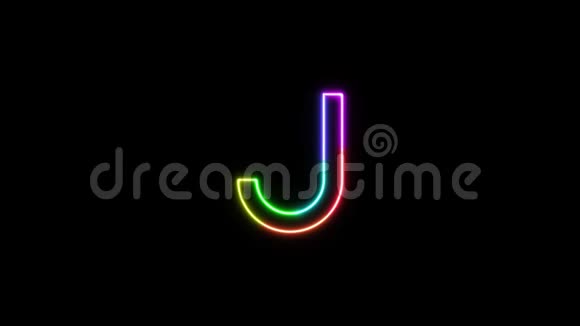 在透明的背景上7种彩虹色的霓虹灯被放飞视频的预览图