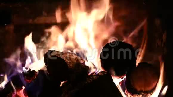 柴火在火的地方燃烧视频的预览图