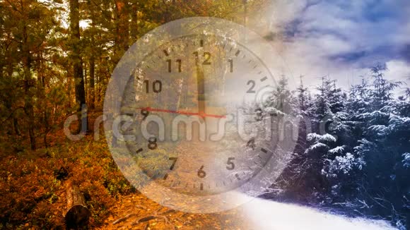 冬秋季节与时间分开视频的预览图