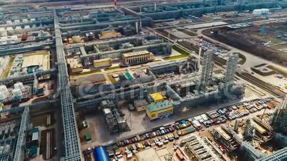管道系统全景式大型炼油厂综合体视频的预览图
