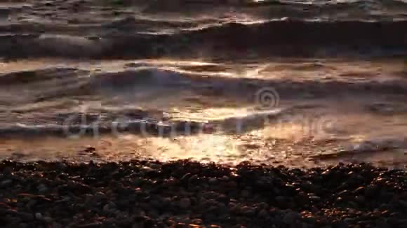水落日视频日落海滩背景视频的预览图