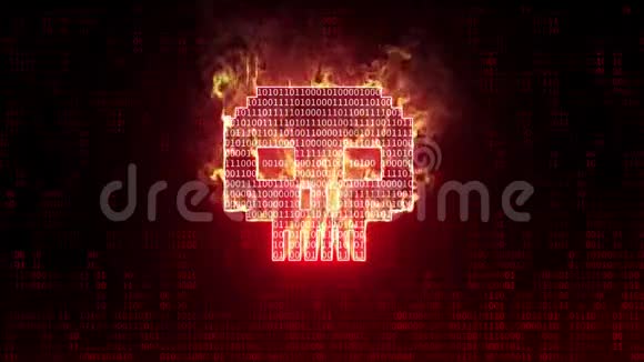 红色头骨说明网络安全问题因特网安全概念或计算机黑客概念视频的预览图