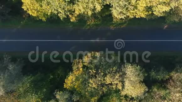 喀尔巴阡山脉夏季笔直公路的空中拍摄视频的预览图