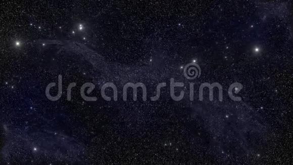 太空旅行无限循环与蓝色星云和恒星背景视频的预览图