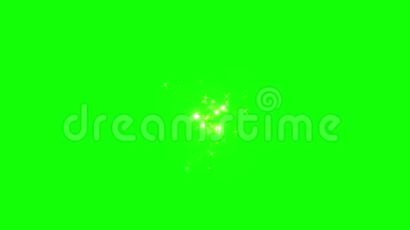 绿色屏幕背景下闪烁的光芒视频的预览图