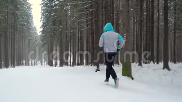 在冬季公园慢跑视频的预览图