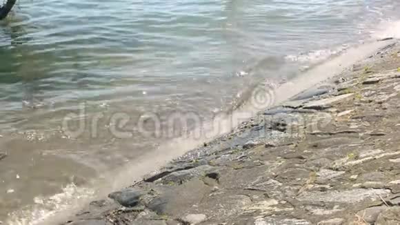 波浪在石岸上视频的预览图