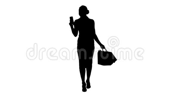 剪影N性感女人带着购物袋自拍视频的预览图
