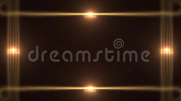 艺术装饰风格框架装饰发光金灯视频的预览图