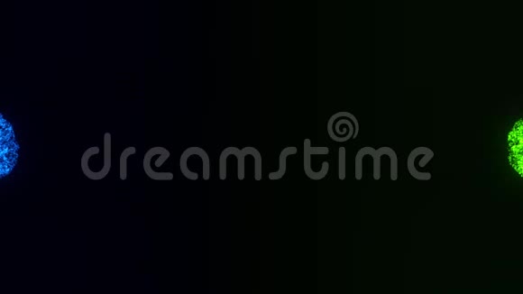 蓝绿色粒子球圈内部标志运动背景视频的预览图