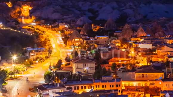 土耳其卡帕多西亚Goreme村美丽天空的全景视频的预览图