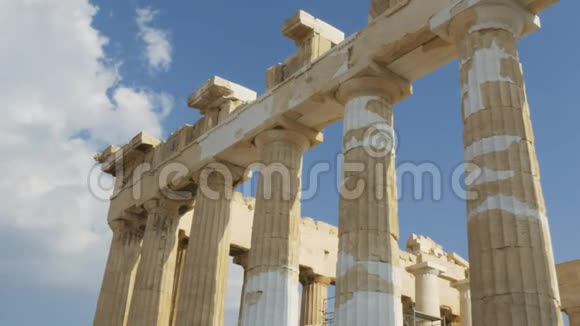 雅典古代帕特农神庙的柱视频的预览图
