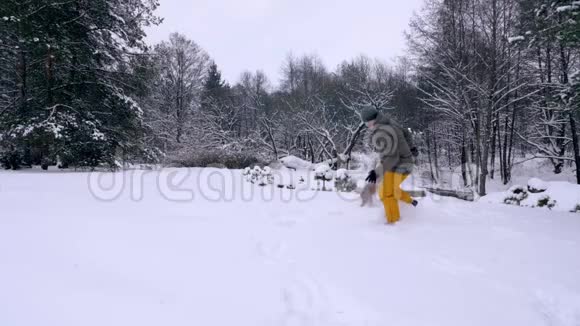 男人和他的狗红发公鸡猎犬视频的预览图