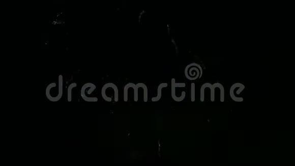 江面夜空中鲜艳的节日烟花气球时间跨度视频的预览图
