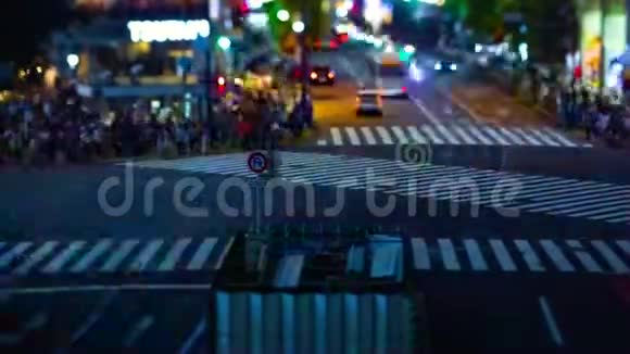 石布雅东京倾斜变换霓虹灯镇的匆忙穿越时间视频的预览图