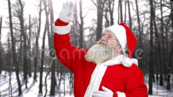 圣诞老人向天空挥手视频的预览图