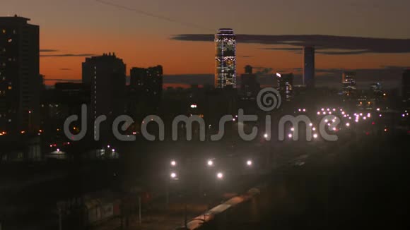 城市夕阳橙视频的预览图