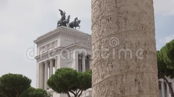 罗马的特拉詹斯柱和nazionale纪念碑视频的预览图