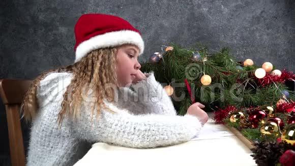 小女孩给圣诞老人写了封信情感快乐幸福体贴疲劳圣诞节应该很快就会到来视频的预览图