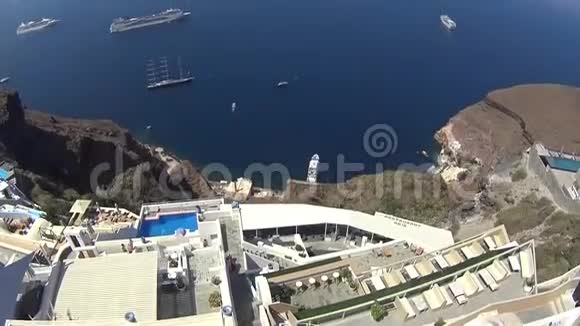 希腊圣托里尼岛的全景视频的预览图