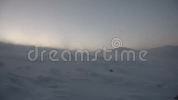 极端条件冬季极地夜晚强烈的风视频的预览图