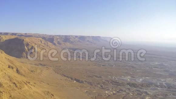 死海和沙漠景观以色列视频的预览图