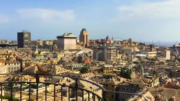 热那亚意大利2019年8月从斯皮亚纳塔卡斯特莱托的城市全景视频的预览图