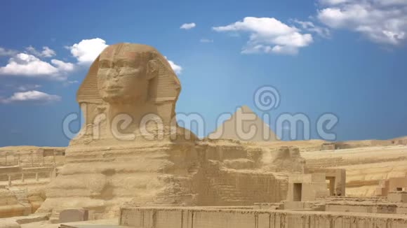 古代狮身人面像和其他神庙遗址埃及的象征视频的预览图
