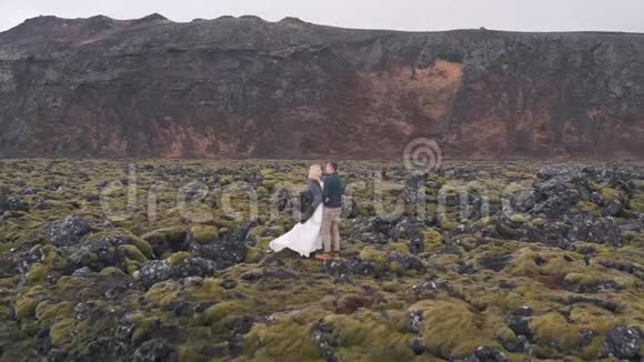 新婚夫妇拥抱大自然视频的预览图