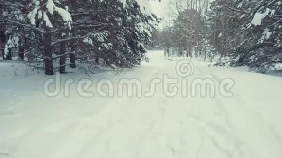 小女孩在雪地上奔跑和跌倒视频的预览图