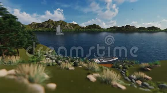 4K山环湖泛舟视频的预览图