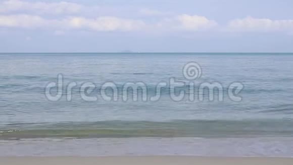 带波浪的热带沙滩正面景色视频的预览图