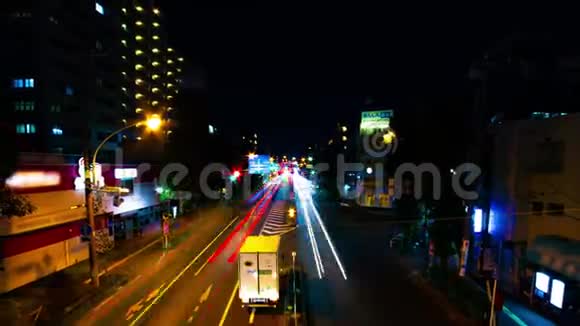 东京Suginami市中心城区街道的夜间时间推移视频的预览图