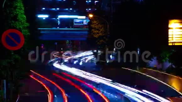 东京Suginami市中心城区街道的一个夜间时间推移视频的预览图