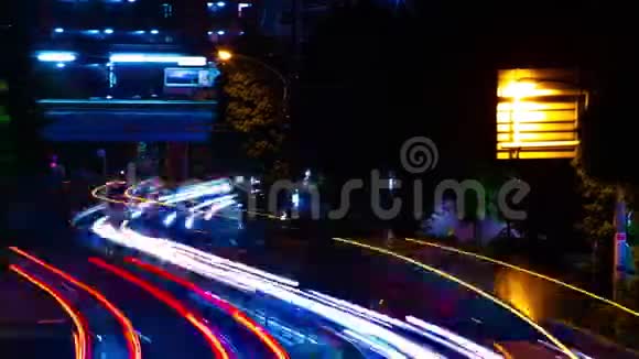 东京Suginami市中心城区街道的一个夜间时间推移视频的预览图