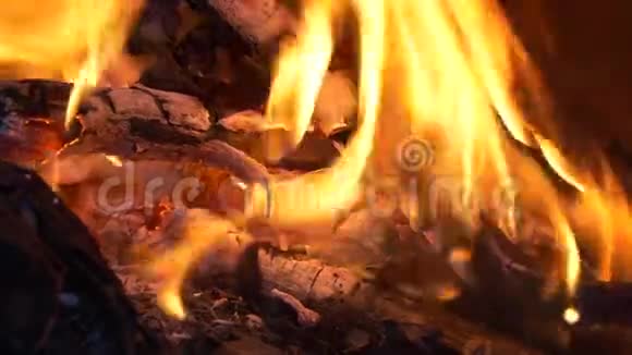 火炭上的红色火焰视频的预览图